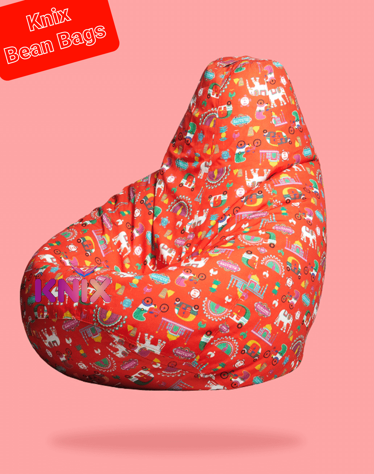 Knix canvas printed Bean Bag , Cover Only | Without Beans - Knix Decor