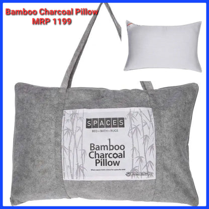 SPACES Bamboo Charcoal White Pillow