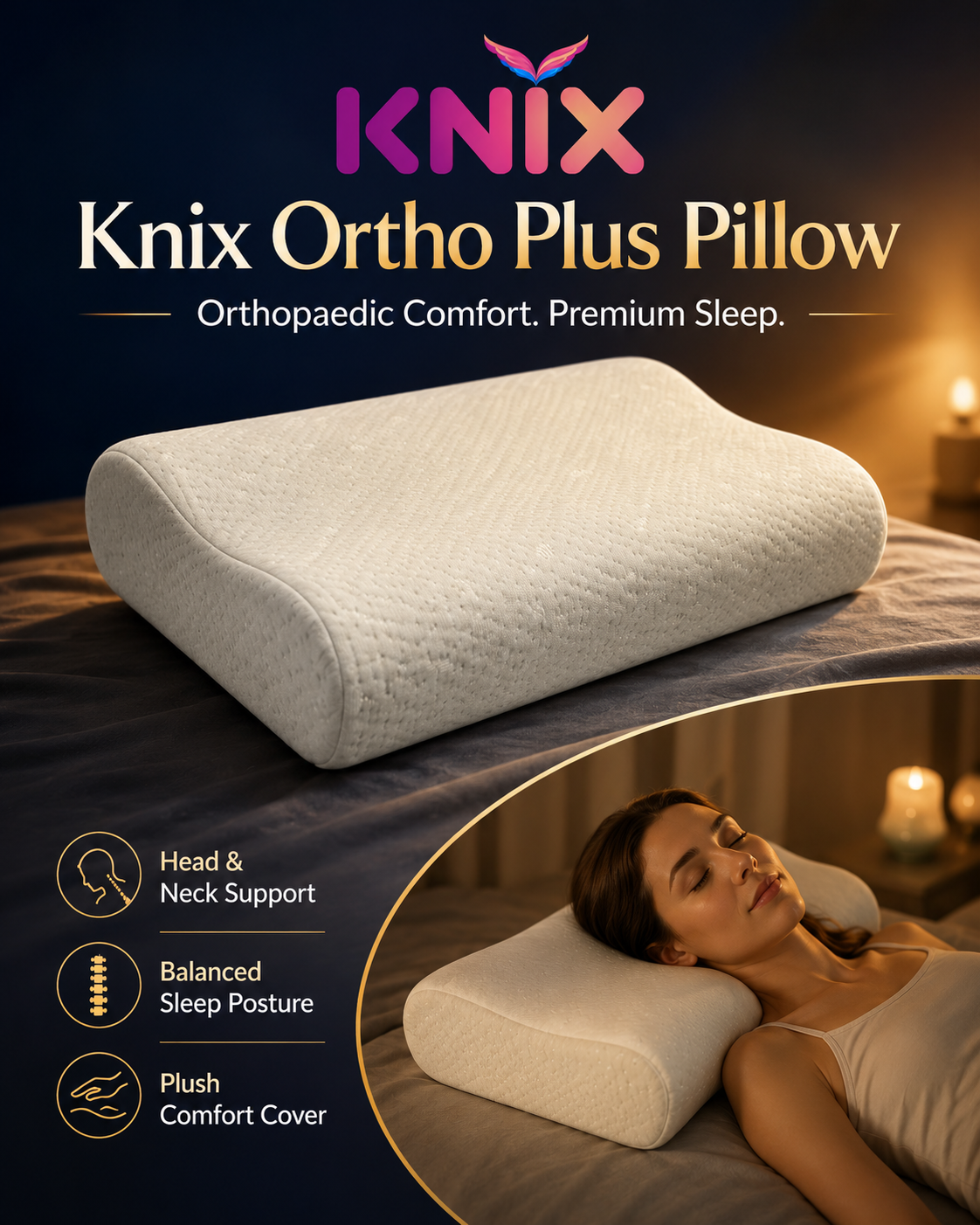 Knix Ortho plus neck support memory foam pillow