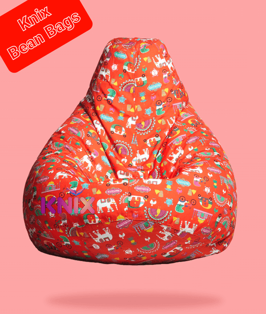 Knix canvas printed Bean Bag , Cover Only | Without Beans - Knix Decor